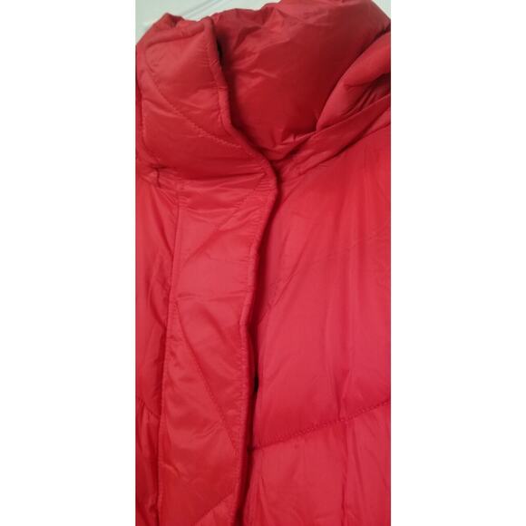 BCBGeneration Premium Performance Womens Red Hooded Puffer Coat Jacket Zip X LG - Picture 4 of 16